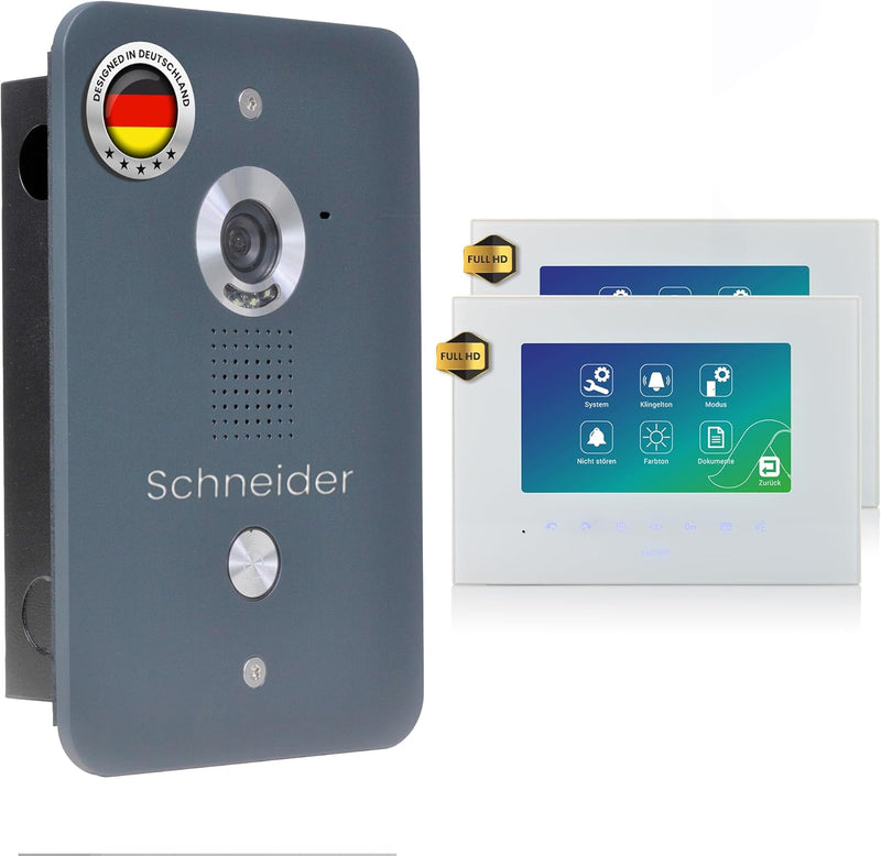 MATHFEL 4 Draht Video Türsprechanlage Gegensprechanlage mit 2x7 &