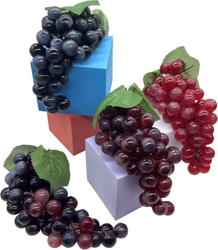 Woohome 4 Deko Kunststoff Weintrauben Künstliche Lebensechte Traube Deko Simulation Künstliche Kunst