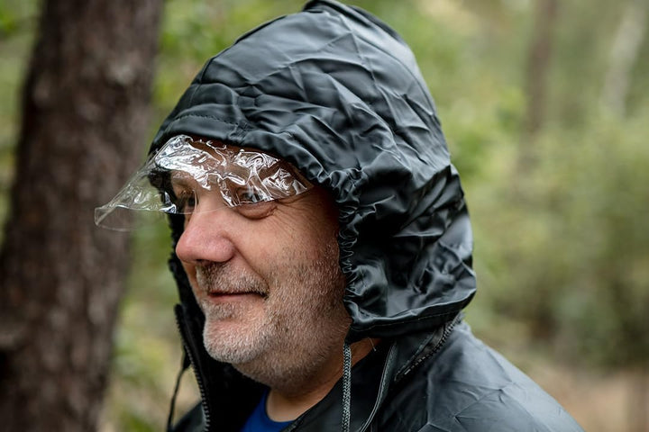 NEO TOOLS Herren Regenset, Regenmantel mit Kapuze und Regenhose, Gr. M-XXXL, verklebte Nähte, Reissv