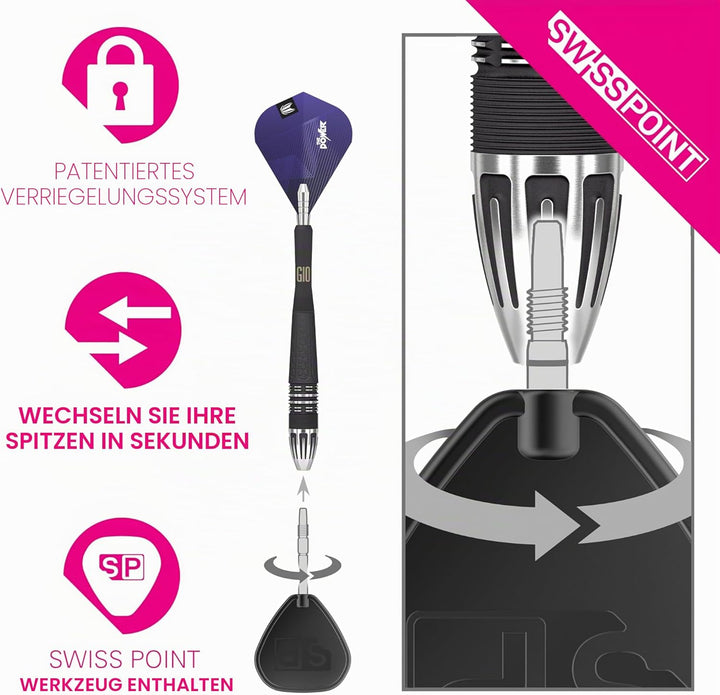 Target Darts Phil Taylor Power 9-Five Gen 10 95% Wolfram Swiss Point Stahlspitze Dart Satz 26 g, 26