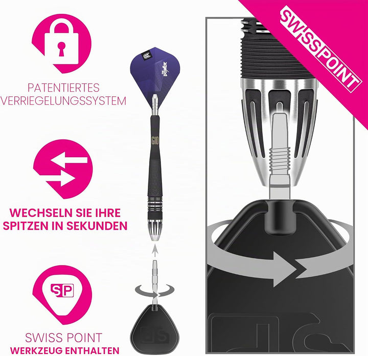 Target Darts Phil Taylor Power 9-Five Gen 10 95% Wolfram Swiss Point Stahlspitze Dart Satz 22 g, 22