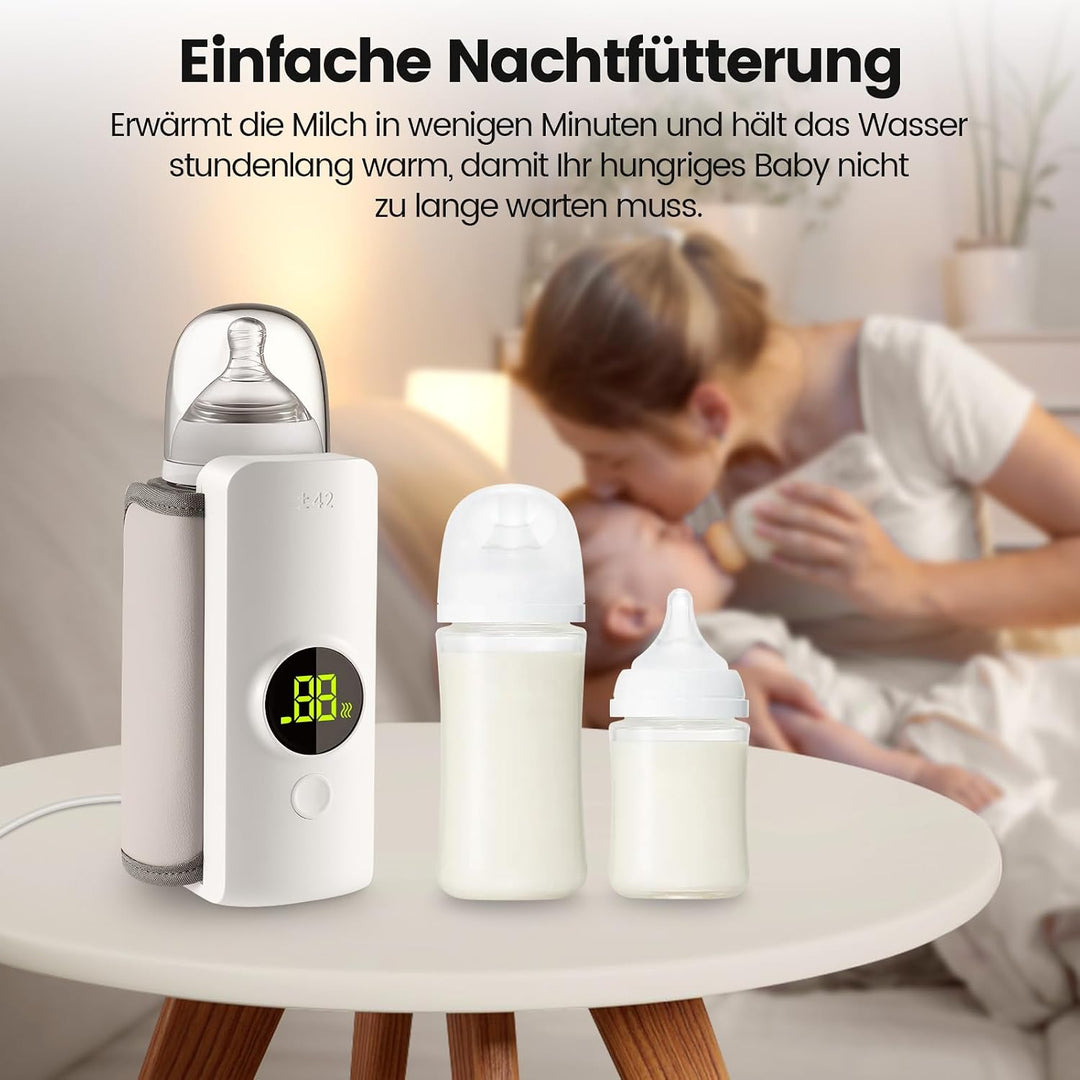 FlaschenwäRmer Baby Unterwegs,Tragbarer FlaschenwäRmer Baby Mit Lcd-Display,Mobiler FlaschenwäRmer B