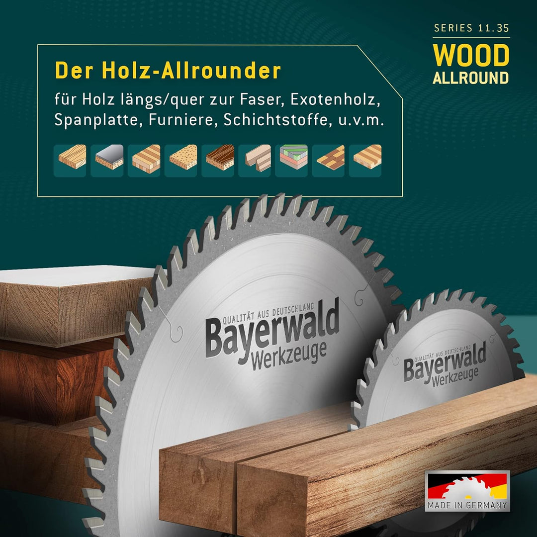 Bayerwald - HM Handkreissägeblatt für Holz - Ø 100 mm x 2,6 mm x 12 mm | Wechselzahn (30 Zähne/fein)