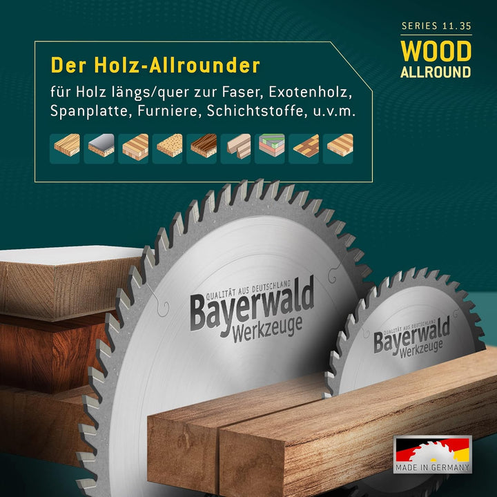 Bayerwald - HM Handkreissägeblatt für Holz - Ø 100 mm x 2,6 mm x 12 mm | Wechselzahn (30 Zähne/fein)