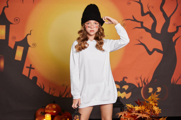 Arshiner Mädchen Hoodie Lang Kinder Winter Kapuzenpullover Mode Freizeit Einfarbiges Sweatshirt für