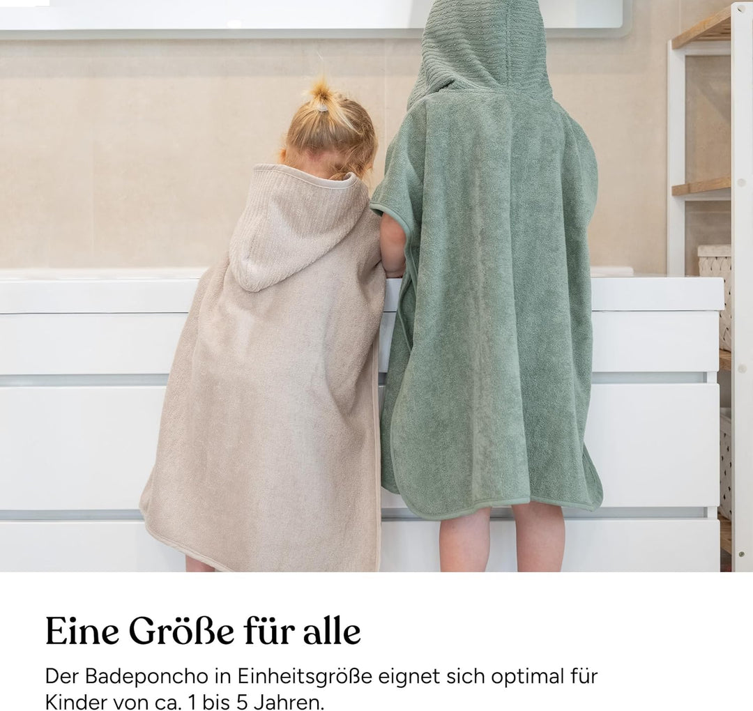 Ehrenkind® Bio-Baumwoll Badeponcho Kinder 1-5 Jahre | OEKO TEX | Sanft, Saugstark & Kuschelig | Bade
