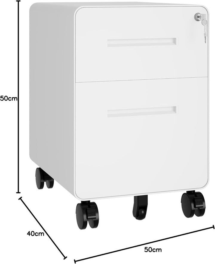BISLEY Rollcontainer EasyRoll: mit 1 Schublade und 1 Hängeregistaturschublade/Bürocontainer weiss/Ro
