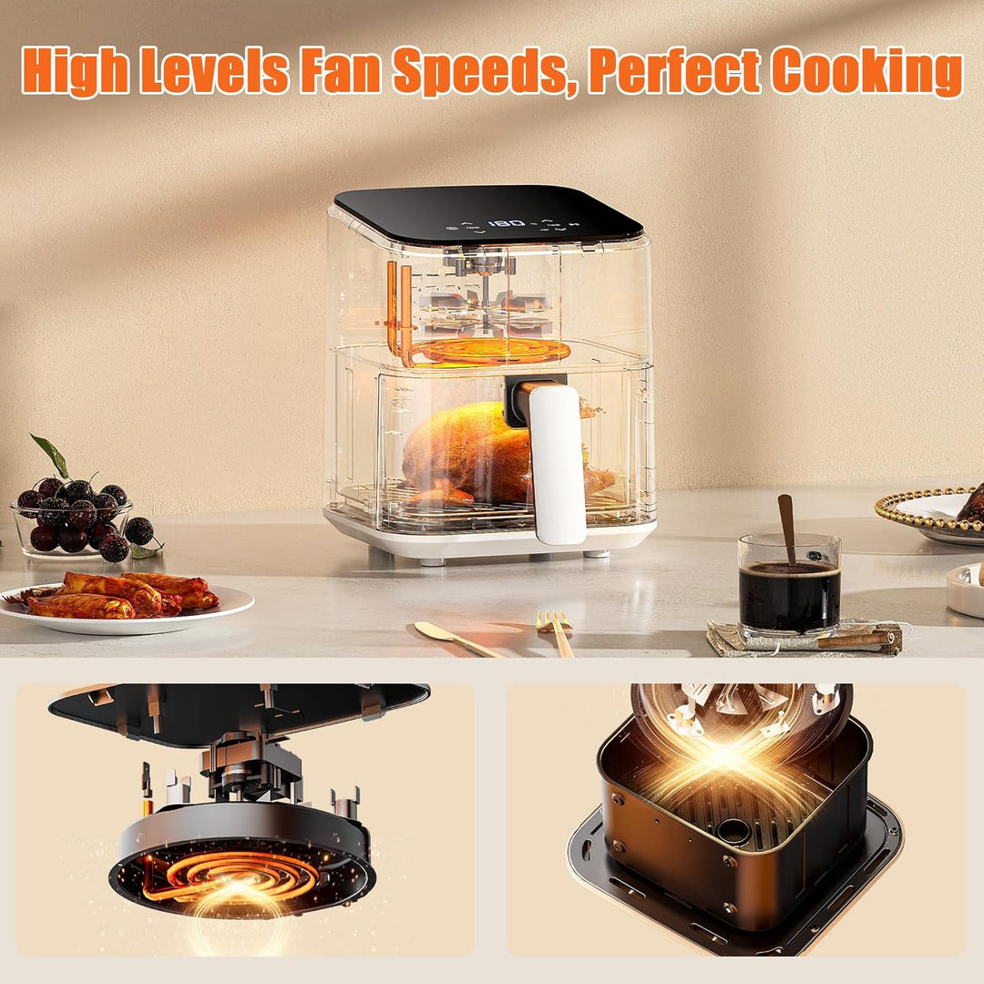 DEIME Heissluftfritteuse 2,5 l, kleiner digitaler Airfryer, platzsparend, kompakt, zum Backen, Aufwä