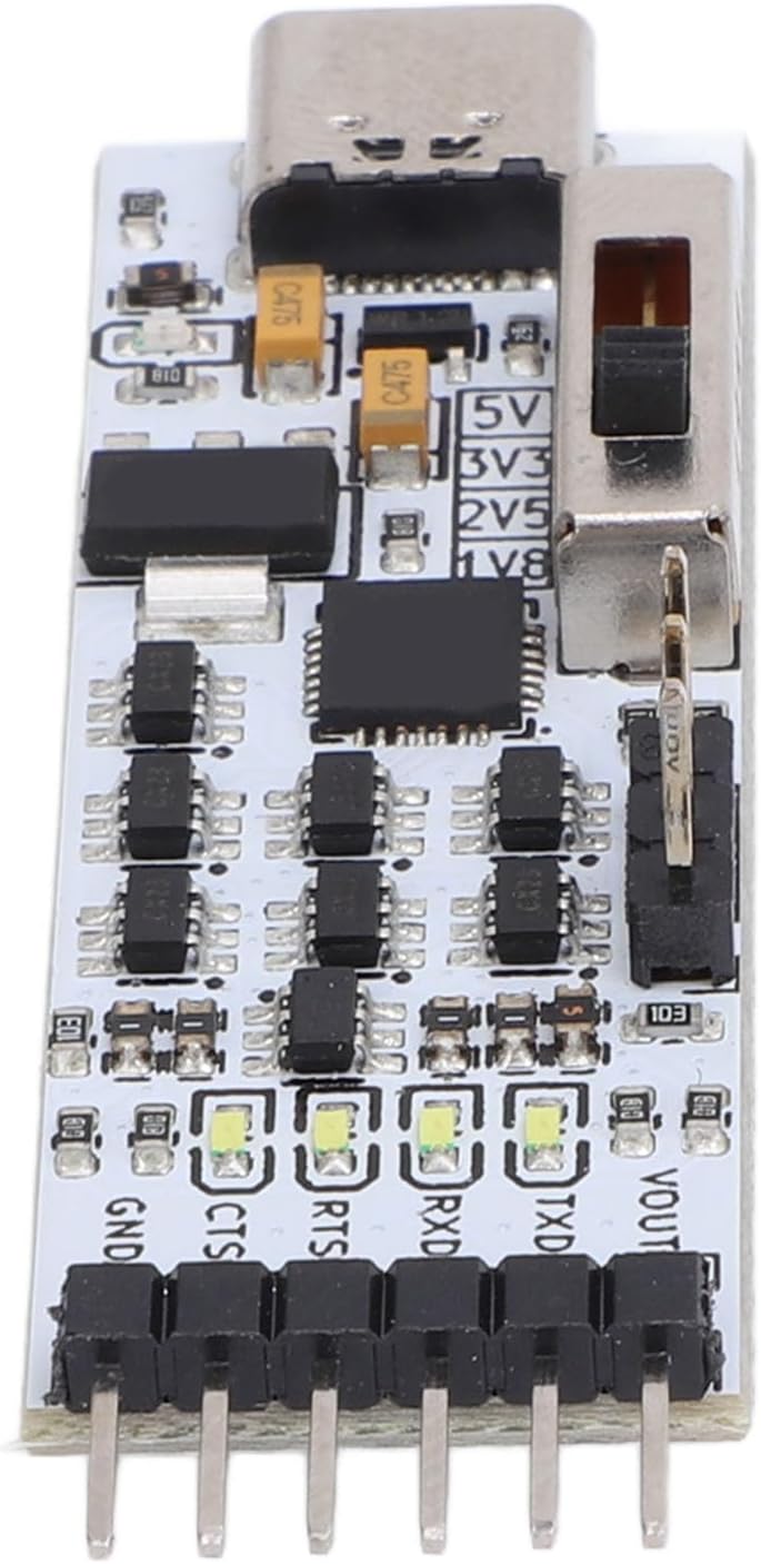 Bewinner FT232RL USB-zu-TTL-Seriell-Adaptermodul mit Power- und Daten-LEDs, RTS/Cts-Pins, 1,8 V–5 V
