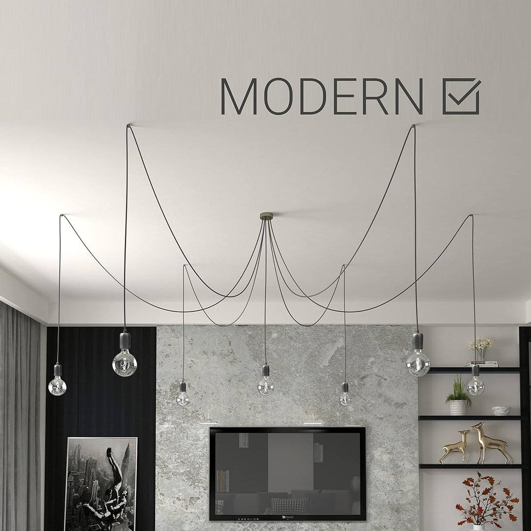 Amarcords - Textilkabel für Lampen SCHWARZ, rund, Seide, 3 Meter, mit 2 Leiter 2x0,75 - Stoffkabel m