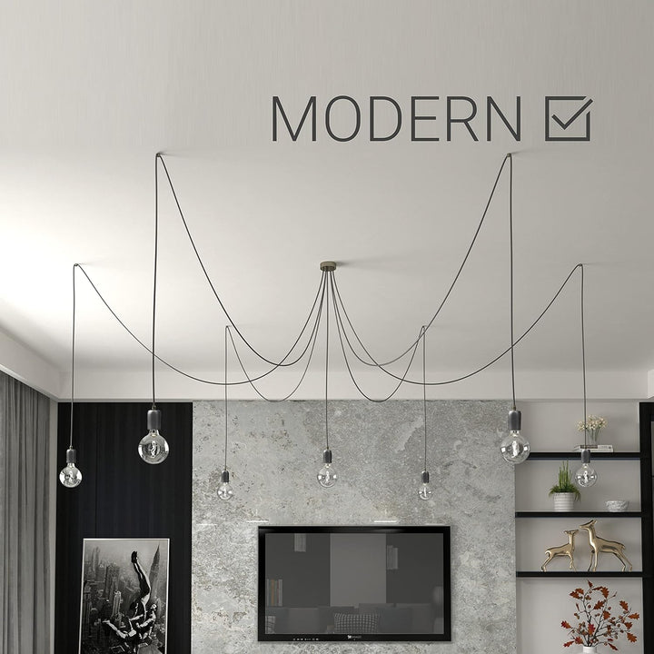 Amarcords - Textilkabel für Lampen SCHWARZ, rund, Seide, 3 Meter, mit 2 Leiter 2x0,75 - Stoffkabel m