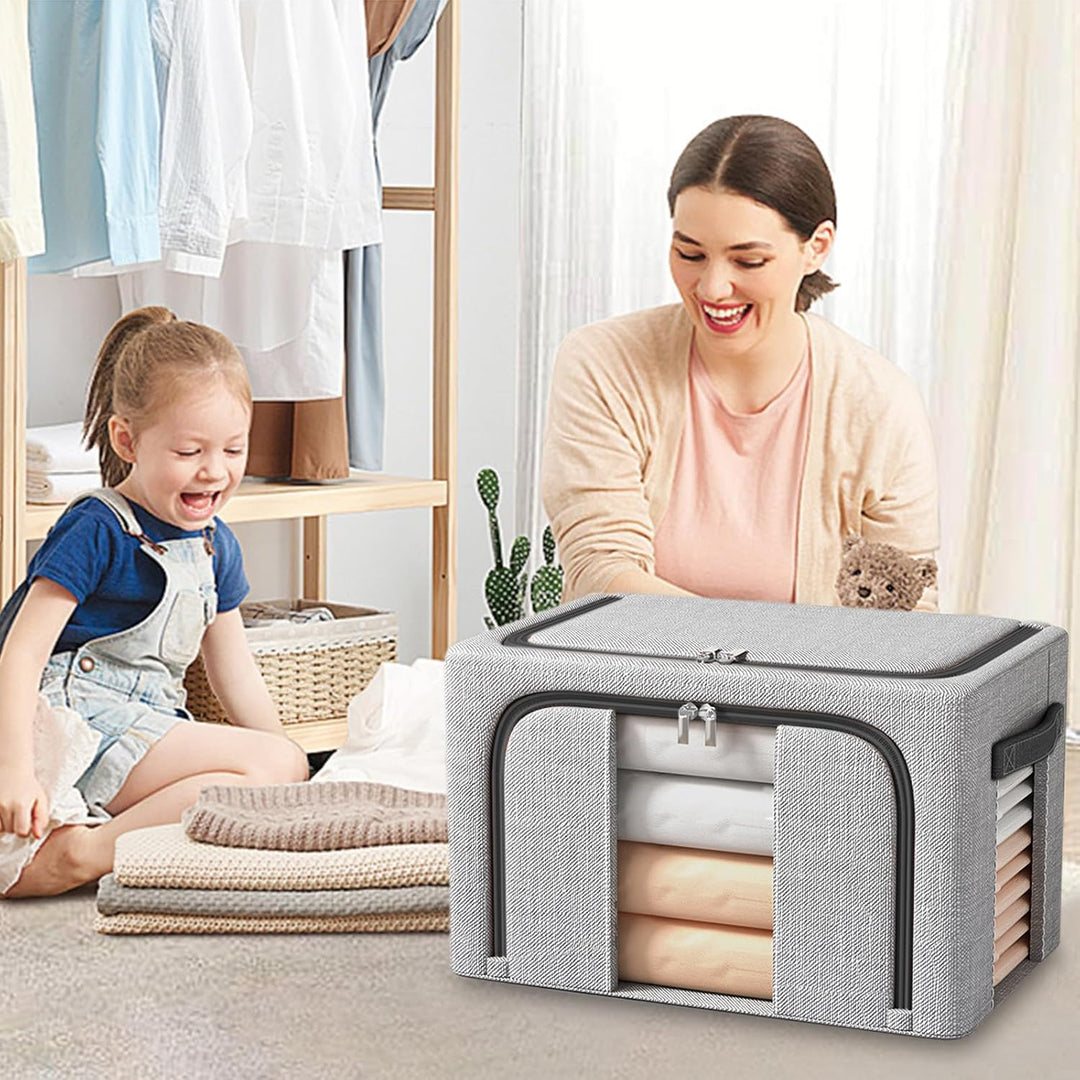 3 Stück Faltbare Aufbewahrungsbox, 24L Schrank Organizer für Kleideraufbewahrung &amp; Organisation, Mit