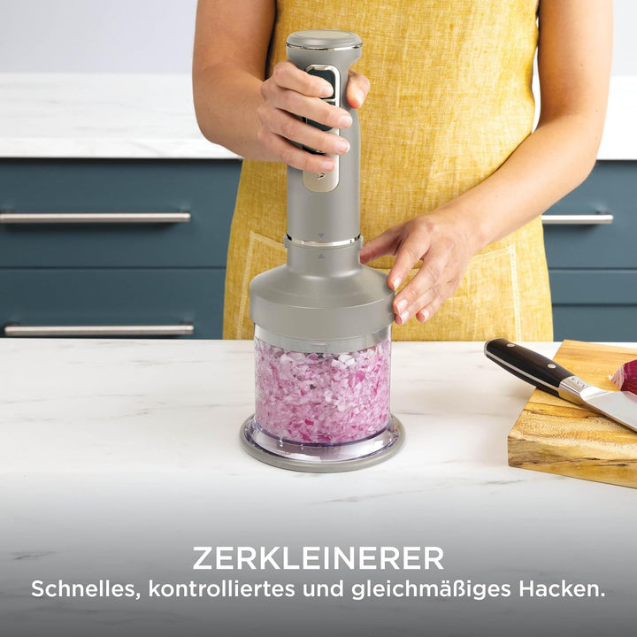 Ninja Foodi 3-in-1 Stabmixer Stufenweise Anlauf, 2 Misch-und 5 Rührgeschwindigkeiten zum Zerkleinern