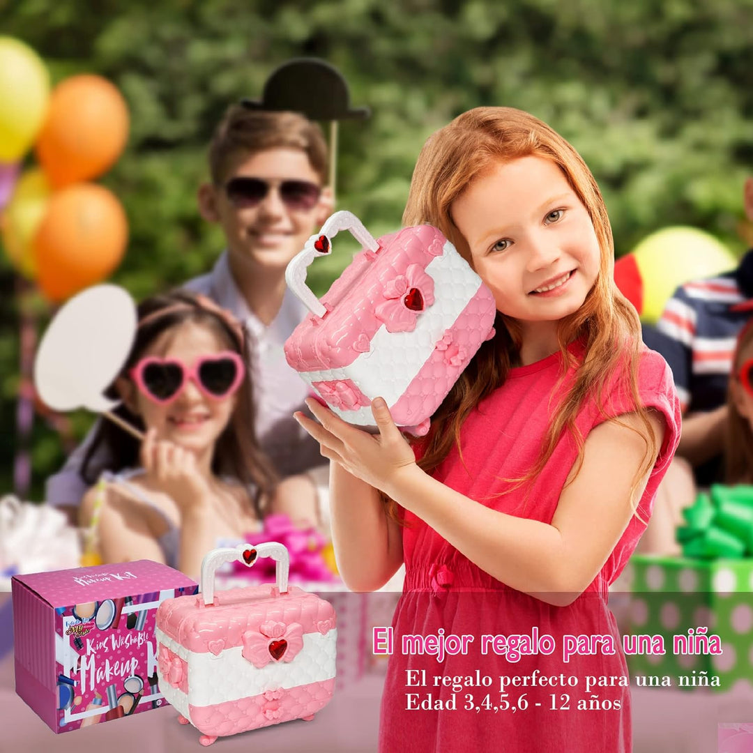 Mrabbitoo Kinderschminke Set Mädchen Schminkkoffer - Waschbar Kinder Make Up Set Schminkset Spielzeu