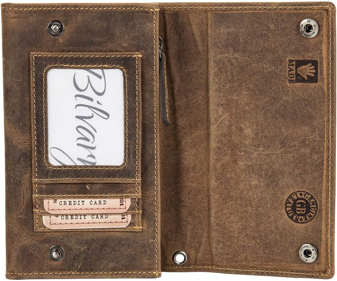 Green Burry Geldbörse, Braun, » Masse (B/H/T): 17,5 x 10 x 3 cm
