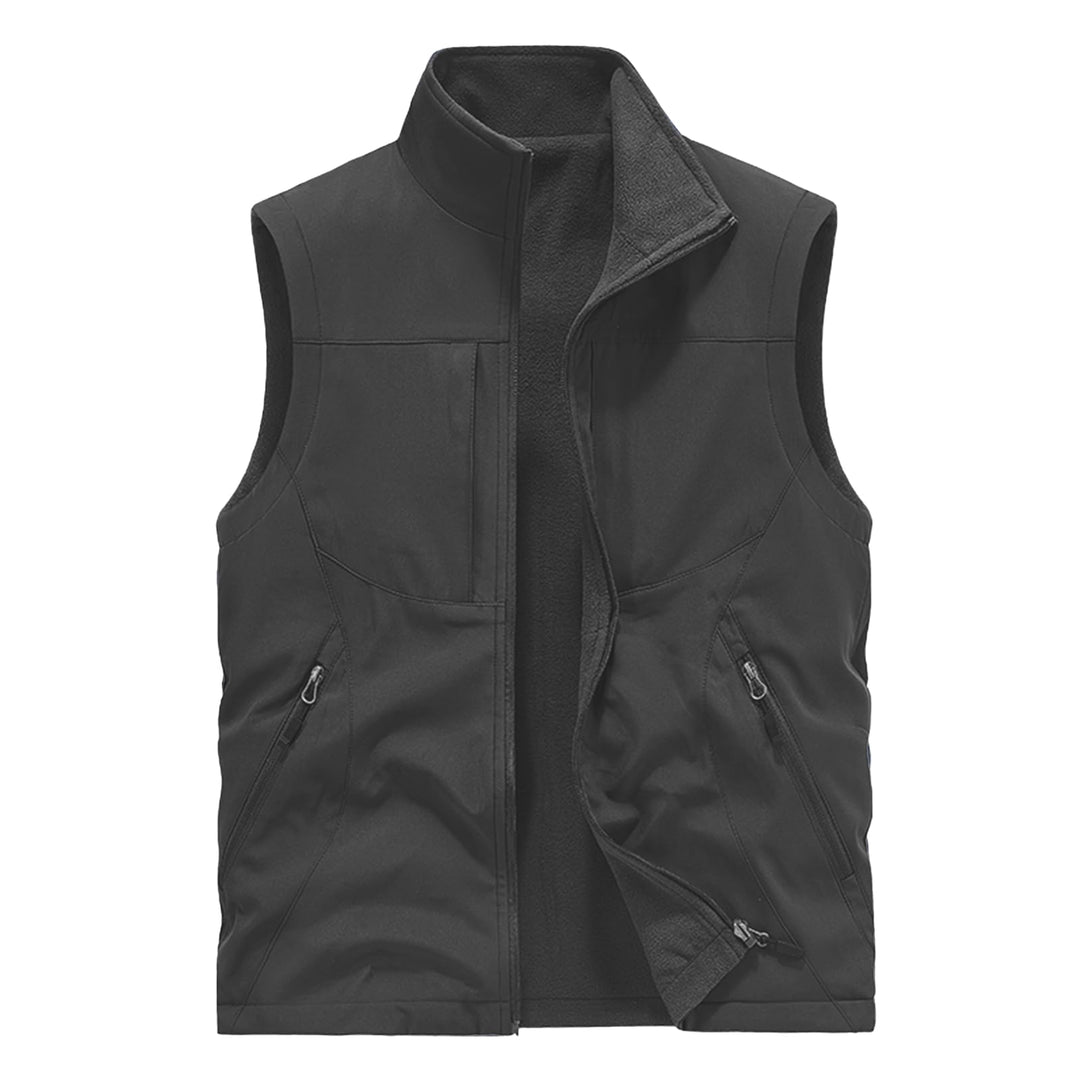 BWBIKE Herren Fleeceweste Reversible Wear Ärmellose Jacken Plus Velvet Outdoor Winddichte Verdickung