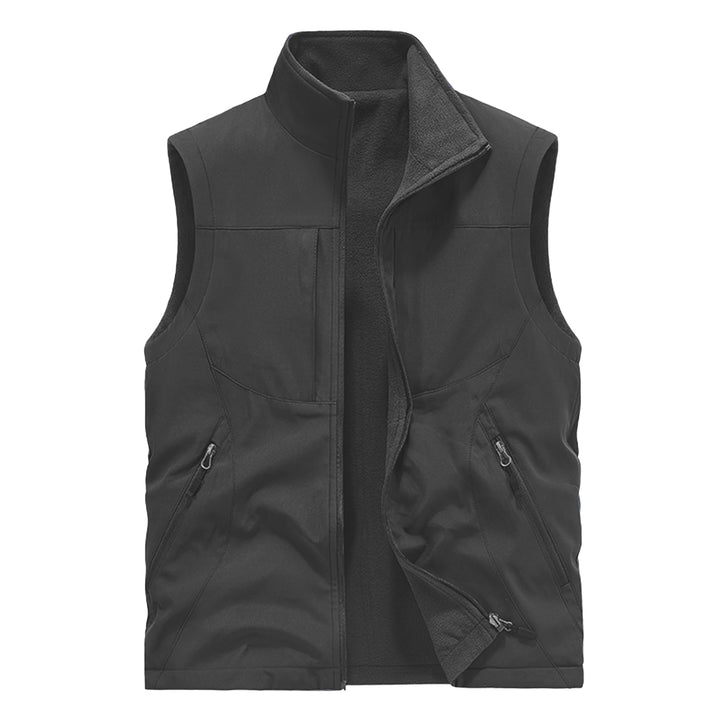 BWBIKE Herren Fleeceweste Reversible Wear Ärmellose Jacken Plus Velvet Outdoor Winddichte Verdickung