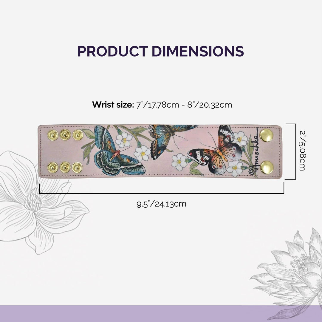 Anuschka Lederarmband für Frauen, Handbemalt, Grössenverstellbar Butterfly Melody, Butterfly Melody