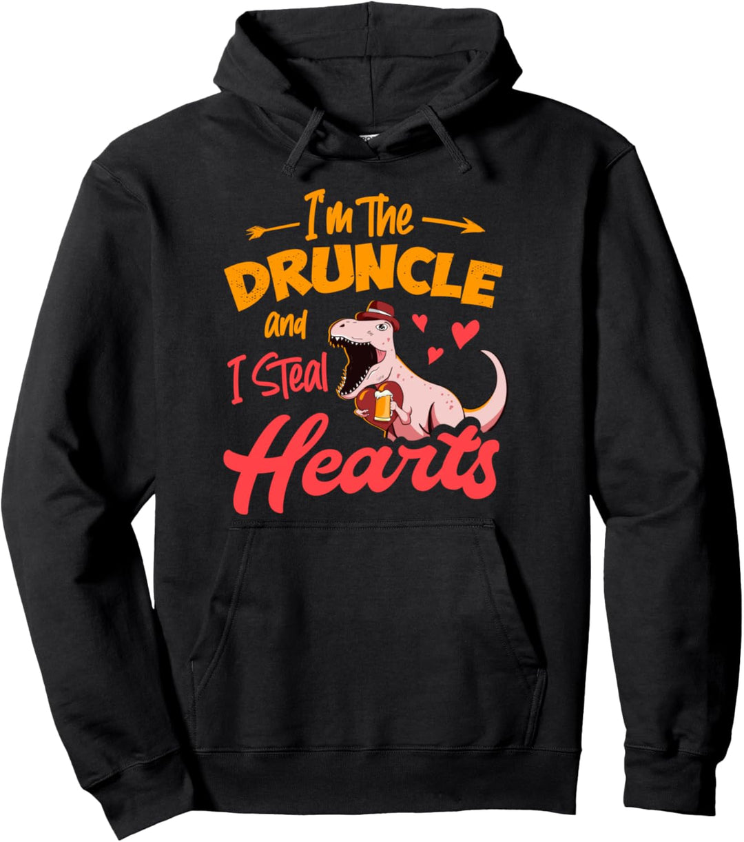 I'm The Druncle And I Steal Hearts Bier Onkel Dinosaurier Pullover Hoodie