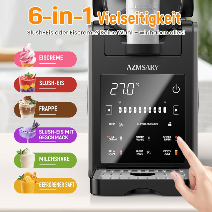 Slush Maschine – 2,5 L Eismaschine & Slushie Maschine für Zuhause, mit LED-Display, 6 voreingestellt