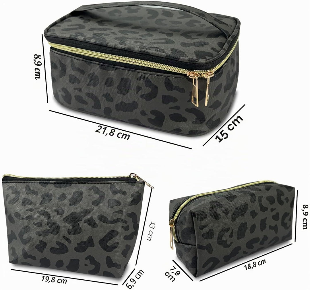 3 Stück Set Kosmetiktasche, grosse Kapazität Reise Make Up Tasche Set Damen, mit tragbarem Griffdesi