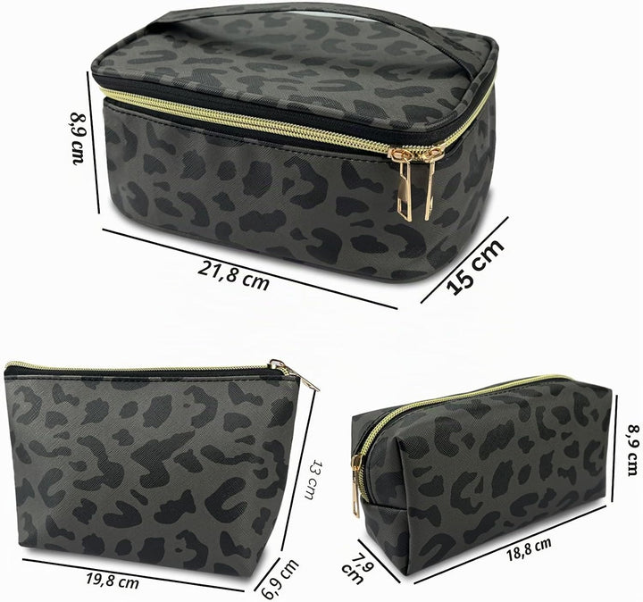 3 Stück Set Kosmetiktasche, grosse Kapazität Reise Make Up Tasche Set Damen, mit tragbarem Griffdesi