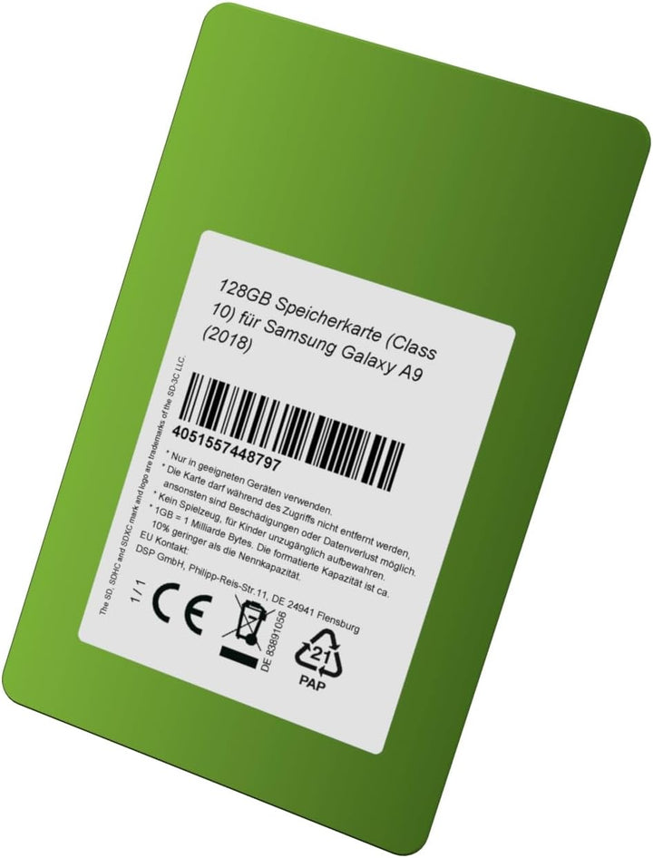 128GB Speicherkarte (Class 10) für Samsung Galaxy A9 (2018) 128GB Class 10, 128GB Class 10