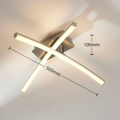 Lindby LED Deckenleuchte 'Laurenzia' dimmbar (Modern) in Alu aus Metall u.a. für Wohnzimmer & Esszim