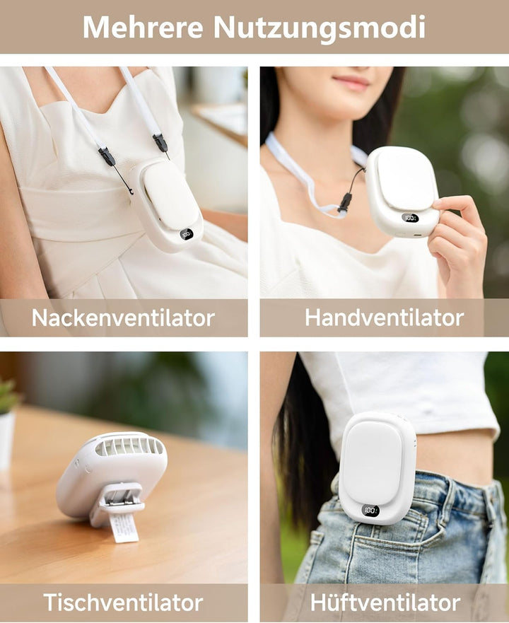 ViSSKO Taillen Clip Ventilator, 2000mAh Tragbarer Klein Ventilator Waist Fan mit Clip, 4 Geschwindig