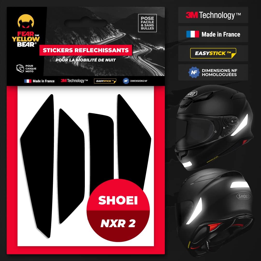 FYB© Set mit 5 reflektierenden Streifen, wiederverwendbar, kompatibel mit Helm Shoei NXR 2™, 3M™ Tec