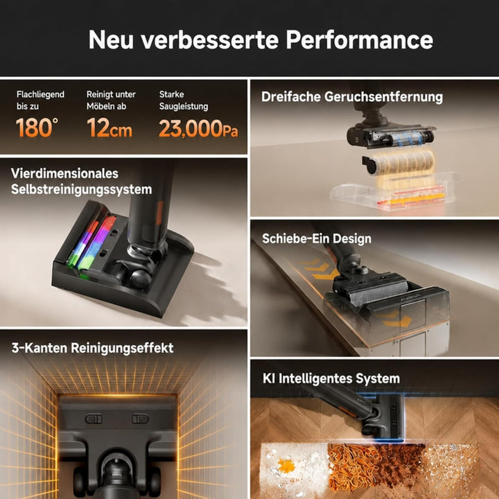 uwant D600 Nass- Trockensauger, kabellos, wäscht und saugt mit heissem Wasser 100 °C, 23.000 Pa, Sel