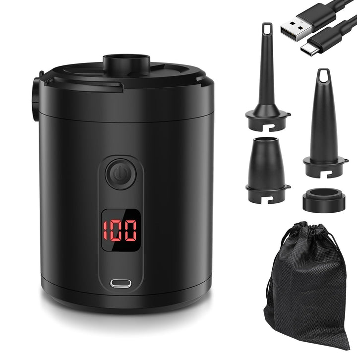 Akku Luftpumpe für Luftmatratze, Lytool 5200mAh Elektrische Mini Luftpumpe Akku mit digitaler Anzeig