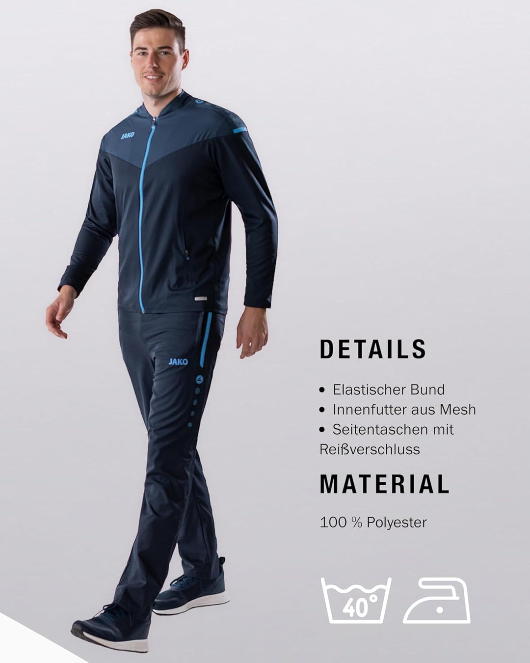 JAKO Herren Präsentationshose Competition 2.0 S Marine/Skyblue, S Marine/Skyblue
