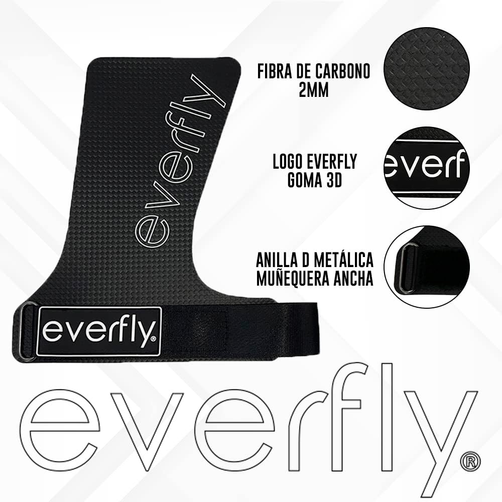Everfly Fitness Handschuhe für Crossfit - Grips Herren Damen - Ohne Löcher - Carbonfaser - Trainings