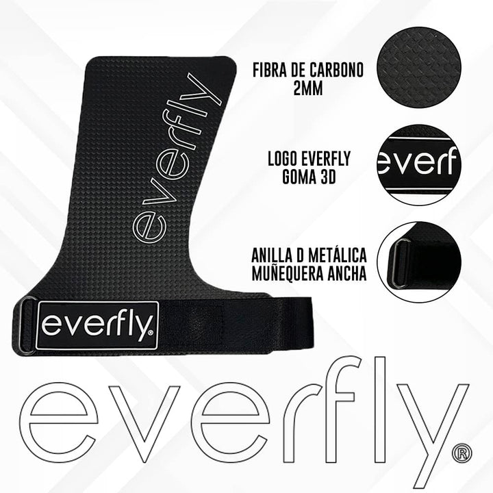 Everfly Fitness Handschuhe für Crossfit - Grips Herren Damen - Ohne Löcher - Carbonfaser - Trainings