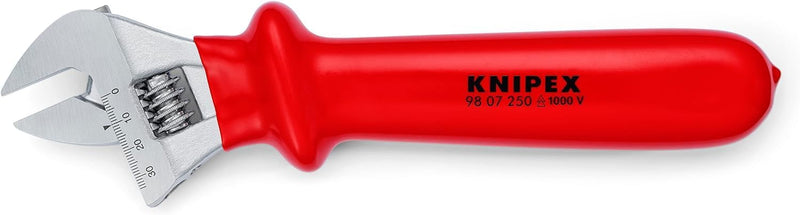 Knipex Rollgabelschlüssel verchromt, tauchisoliert 260 mm 98 07 250