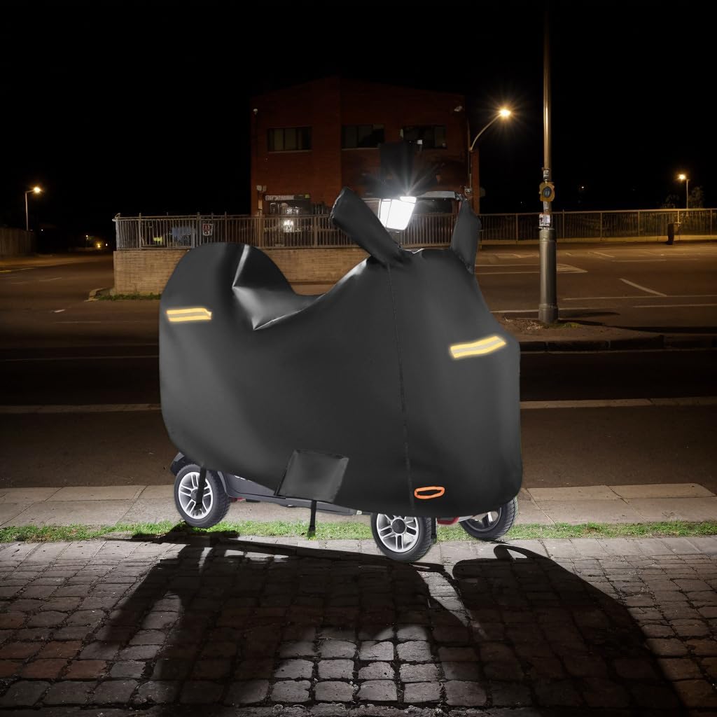 Elektromobil Abdeckhaube Wasserdicht & Winddicht,420D Abdeckplane für Elektromobile mit 4 Reflexstre