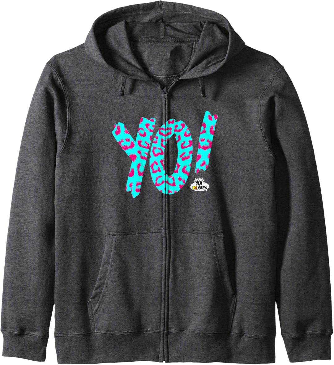MTV Yo! MTV Raps Neon Leopard Print Logo Kapuzenjacke