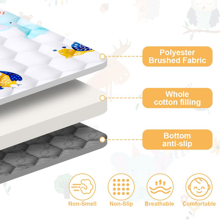 Aolso Baby Spielmatte, 127x127 cm Baby Krabbelmatte, Baby Faltbare Spielmatte, Krabbeldecke für Baby