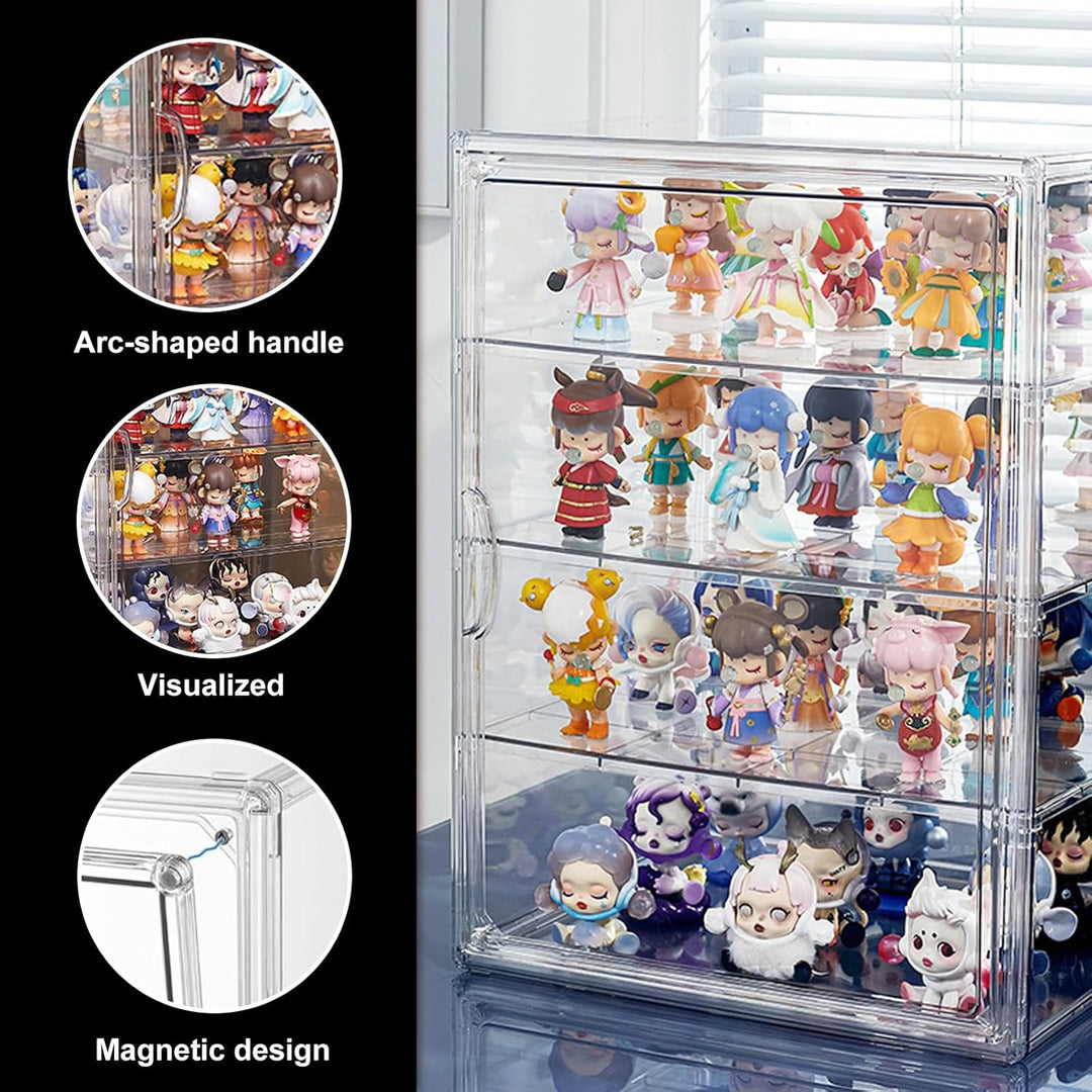 Brotaufbewahrungsbox Acrylbox: 4 Schichten Magnetische Anziehung Gebäckvitrine mit 3 Partition, Gros