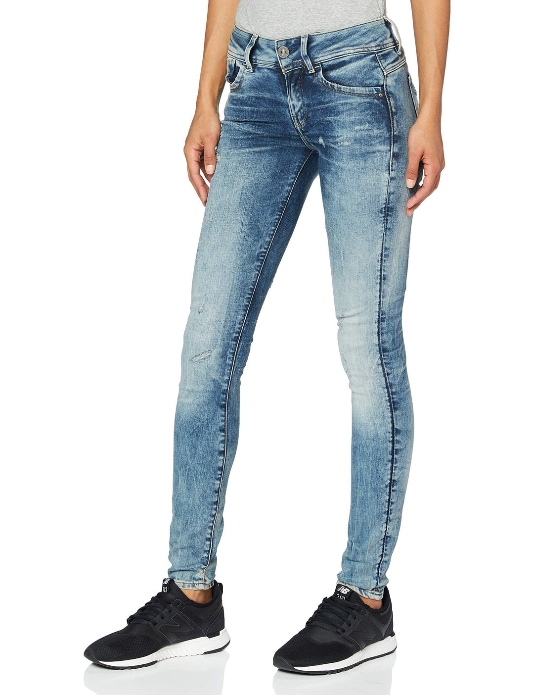 G-STAR Raw Women's Lynn Mid Skinny Jeans Jeans 26W / 30L Blau (Vintage Medium Aged Small Destroy D06