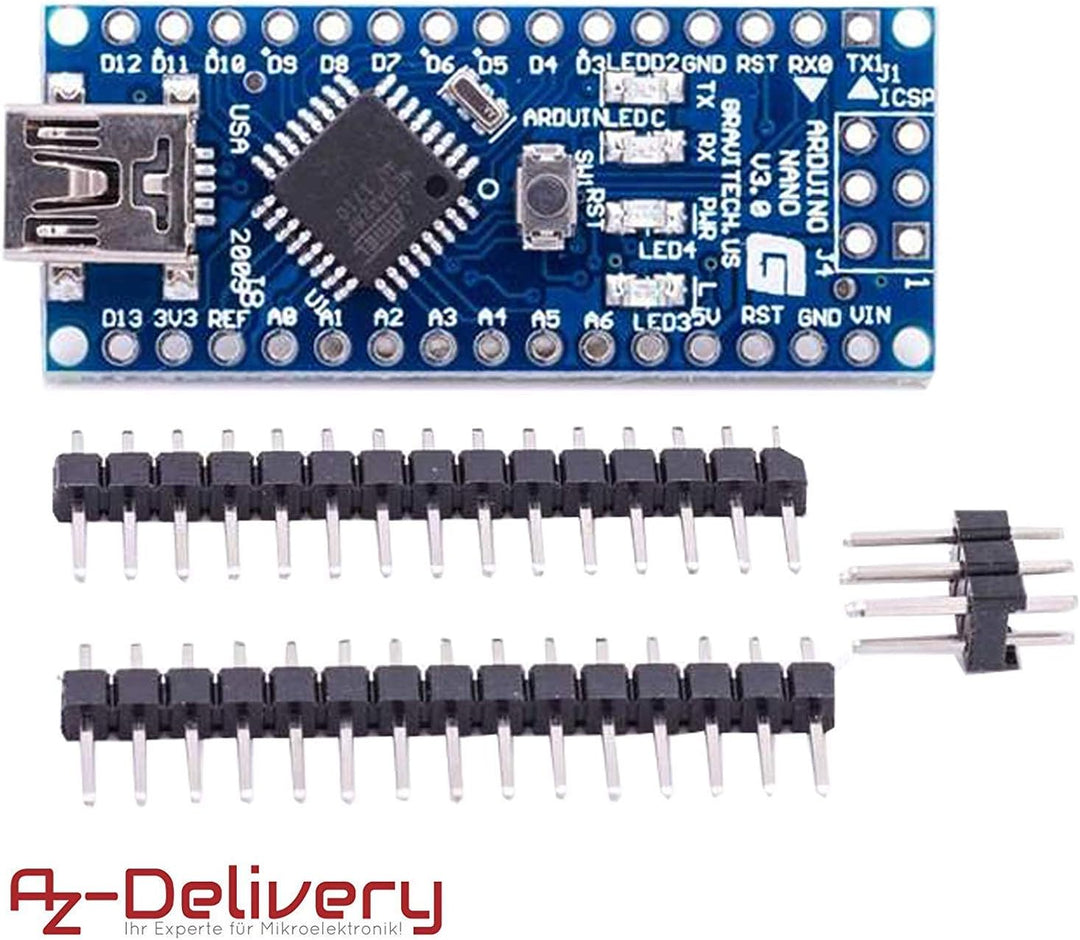 AZDelivery 3 x AZ-Nano V3-Board inkl. mit FT232RL kompatiblem Chip und ATmega328 16MHz ATmega328P ko