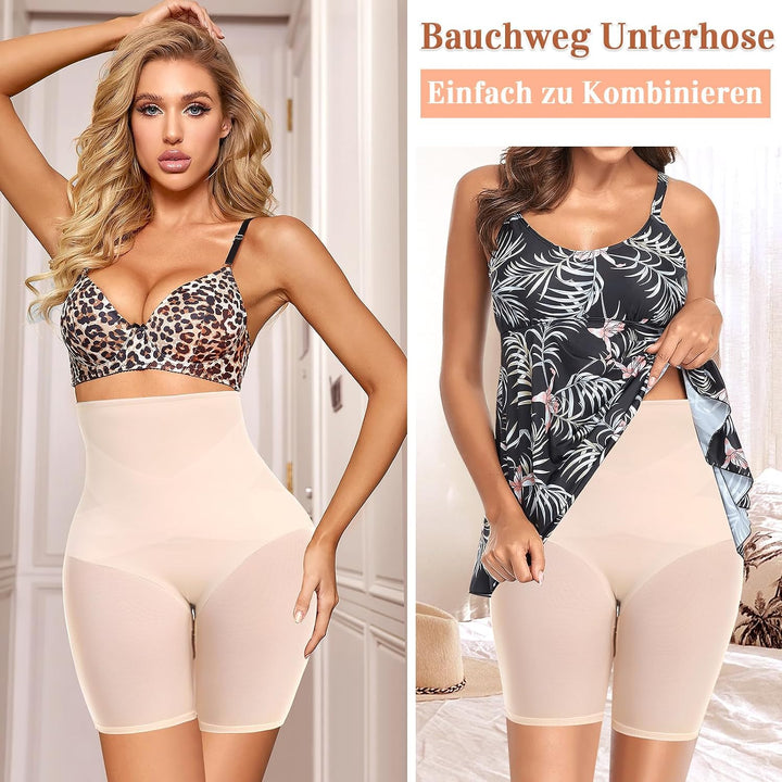 Bauchweg Unterhose Damen Shapewear Miederhose Hohe Taille Unterwäsche Figurenformend Bauchkontrolle