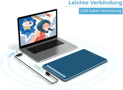 XP-PEN Deco L Grafiktablett 10"x6" Zeichentablett mit X3 Smart Chip 60° Neigung mit batterielosem St