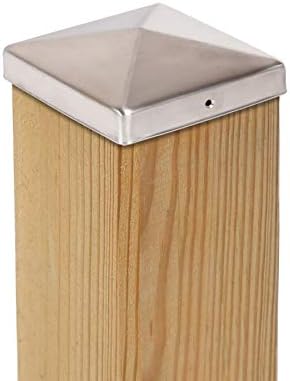 15 x Pfostenkappe Edelstahl Pyramide 121x121 mm – Rostfrei – Für Holzpfosten 120x120 mm – Pfostenabd
