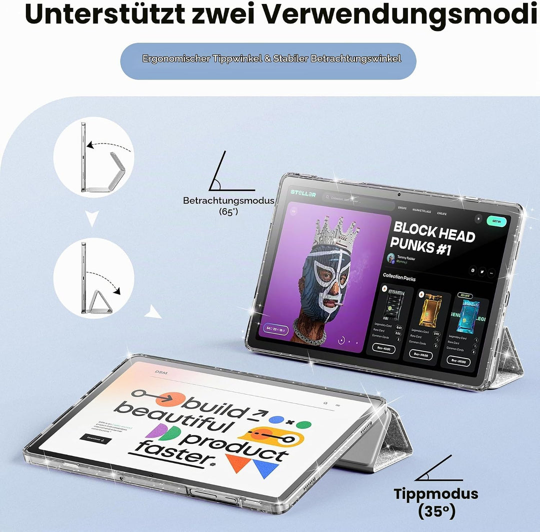 INFILAND Hülle für Samsung Galaxy Tab A11+/A9+11 Zoll (2023/2025),Glitzernde Schutzhülle mit funkeln