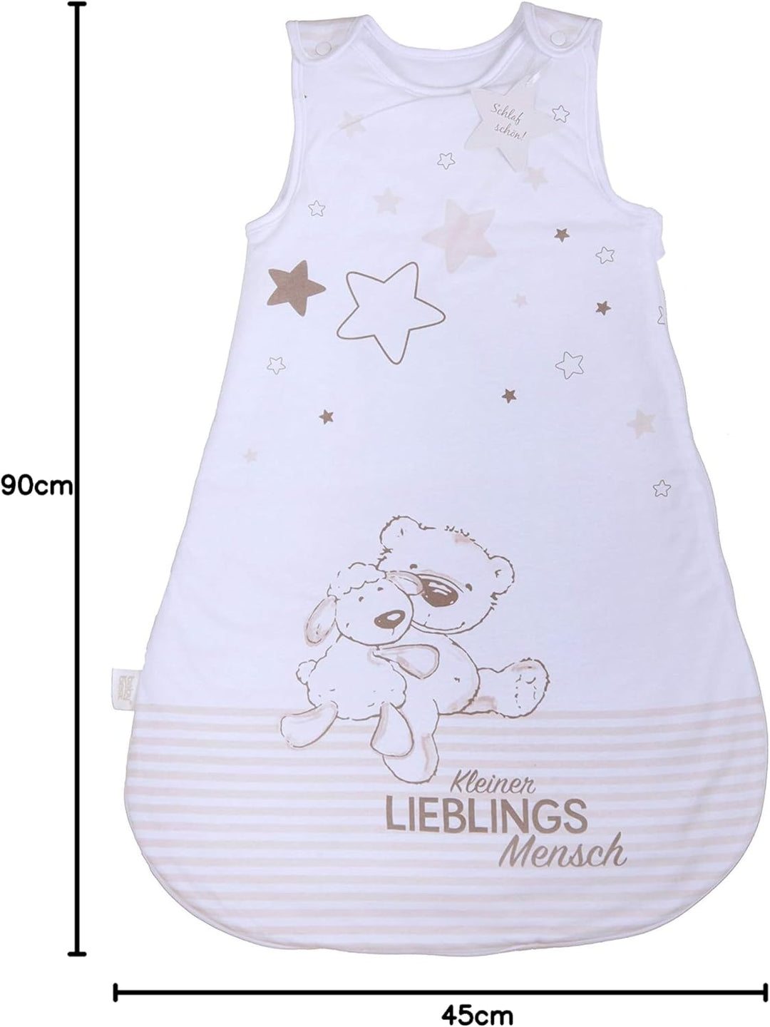 Herding Baby Best Baby-Schlafsack, Kleiner Lieblingsmensch Motiv, 90 cm, Seitlich umlaufender Reissv