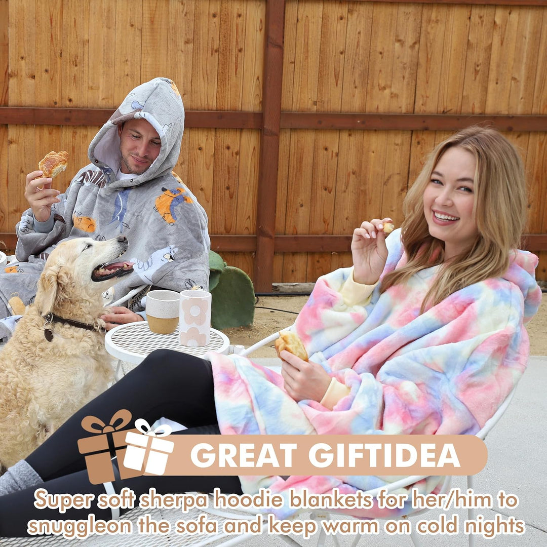 Catalonia Classy Oversized Sherpa Hoodie Decke, grosses Kapuzen-Sweatshirt für Frauen, weiche gemütl
