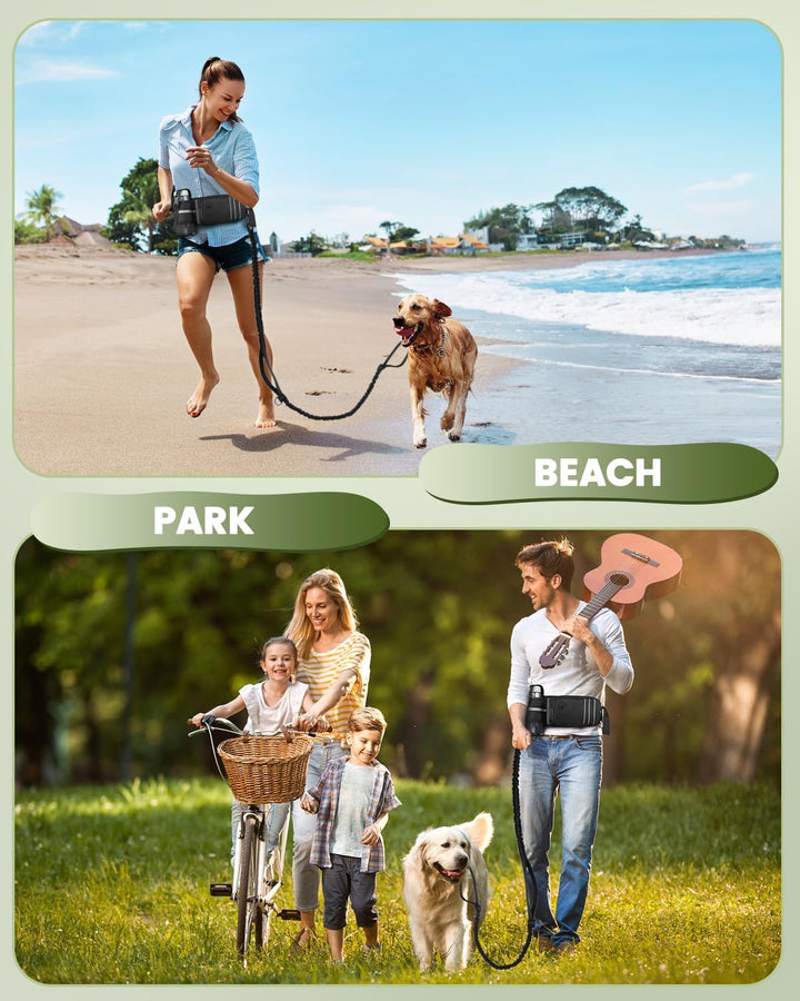 Joggingleine für Hunde,Heelay Gürteltasche zum Laufen Joggen Wandern und Normale Hundeleine für Gros