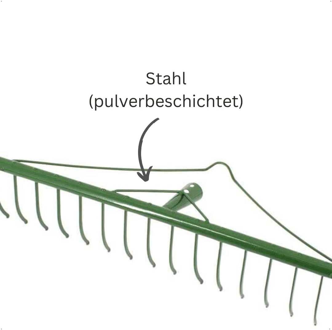 Rekord Heurechen mit 22 Zinken Breite 80 cm aus Stahl, pulverbeschichtet - ohne Stiel, Laubrechen, R